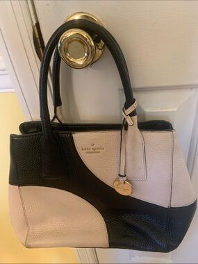 kate spade Black and Cream Colorblock Leather Handbag or Crossbody